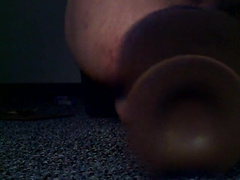 Nailing Myself With Fat Black Fake Penis