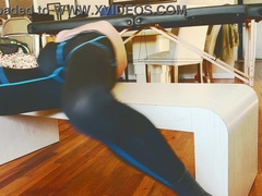 Stop Act Spreading on Table in Compression Stocking and Crotch Brace