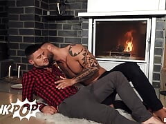 Hunks Jerome & John D Have Some Wax Play Before Getting Fucked In Front Of The Fire - TWINKPOP