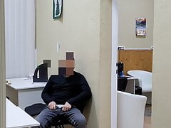 Very hot risky jerk off in office
