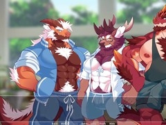 Gay dragon cums inside furry guy in various languages