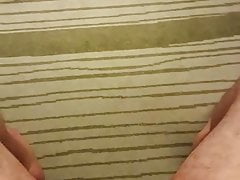 Sissy clit oozes cum after rub with clit massager