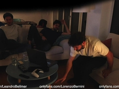 straight acquaintance deceived into stroking with shirtlifter pals!