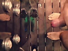 Huge cumshot under the shower