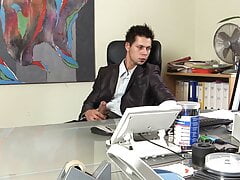 Trainee fucks boss in suit in office