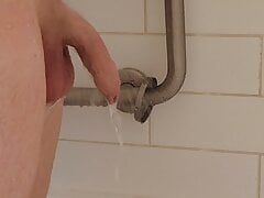 Soft To Hard Showering Big Uncut Cock