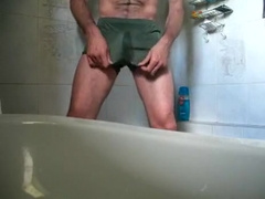 Make Water in cum stained USMC PT shorts