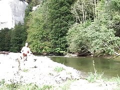 mountain climber has a rest