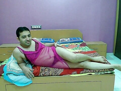 Sissy crossdresser femboy Sweet Lollipop with a silky-smooth body in pink lingerie with maroon bra-pantie set inside it.