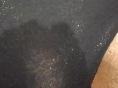 Black cotton thong ... on the loo