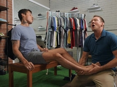Foot fetish seduction and doggystyle with two dudes