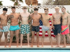 Matteo Gold starts servicing hard cdicks in a group fuck