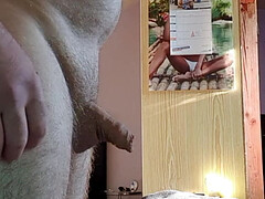 Playing with the small dick in the sunshine.