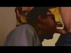 Fucking buddys throat good and cum on his face25