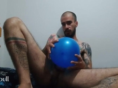 Stiff spear gliding inbetween inflated balloons