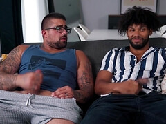 Bear with a big cock is ready to fuck a black pervert