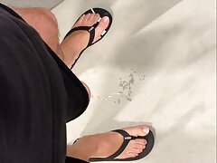 XXL Cock piss in furniture store on the floor