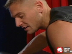 Four gay studs suck dicks and fist fuck in hard core orgy