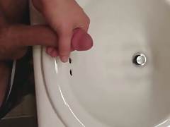 Cumming in Sink