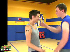 Baseball jocks poking their cabooses