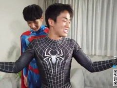 Splendid Asian Youngsters Switching into Superhero Costumes