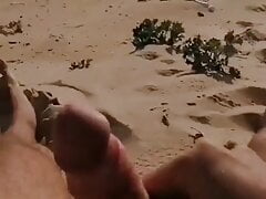 Beach play sex wank outdoor