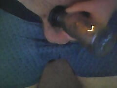 Cock Bondage With Rings  And Sleeve Vacuum Milking Play With Juice Bottle