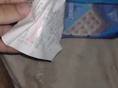 Sloppy chisel Spunks in food rubbish bag