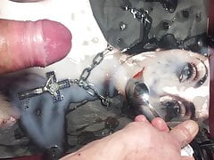 cumtribute to a pierced Emo Goth Whore in topless