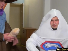 Petite jizz-shotgun fag IR barebacked at the office masquerade