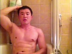 Steamy after Exercise Jack off and Spunk in Bath