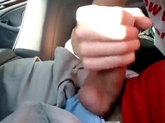 Sucking my buddy's big cock in the car
