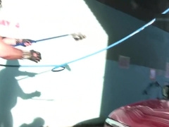 Rocky Angel Naked at the Car Wash and Gas Station