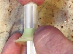 Sounding with a 14.65 mm syringe