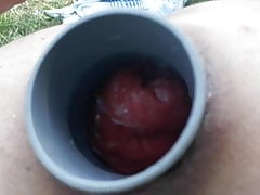 wastewater tube in my hole - outdoor at the Rheinwiesen