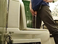 Pissing in a public toilet hidden cam