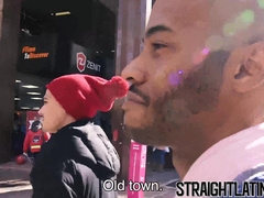 Inked Latino pounding straight black stud bareback