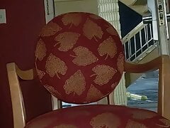 Sissy with hotel door open using dildo