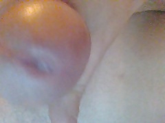 close-up of pre-cum and ejaculation