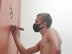 Blondy slut boy with dildo