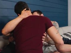 Hot gay buddies get playful with some fun games and a wild threesome