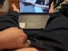 Hotwife milking off to flick of gf romping big black cock