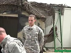Facialized cadet gets drilled from behind