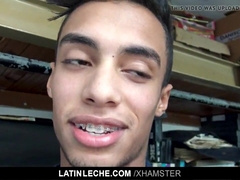 LatinLeche - Mexican Dude with Braces take muddy facial cumshot