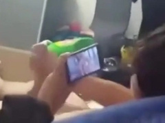 Watch my friend cumming while he's watching porn 11