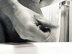 Shooting my cum in the bathroom sink