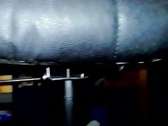 Leaking cum riding dildo