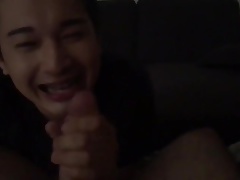 Asian boy with a fat cock in his mouth (1'29'')