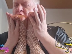 Sissies worshiping bear feet at a master's feet party