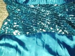 Light Blue Satin Prom Dress
